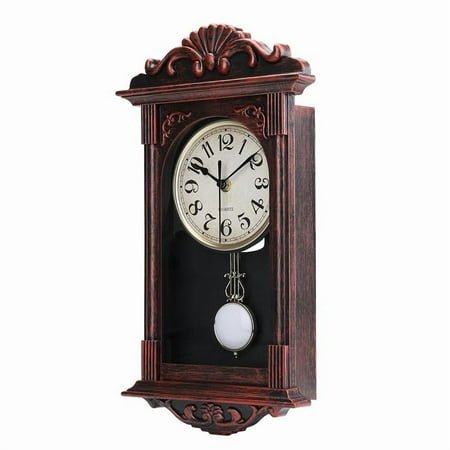 Pendulum Wall Clock Gifts for Dad,Dad Gifts for Christmas Retro Quartz Decorative Battery Operated Wall Clock for Living Room, Office Decorating, Home Decor(16 Inch, Bronze)