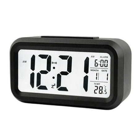 Rechargeable silent snooze smart luminous electronic alarm clock, made of plastic