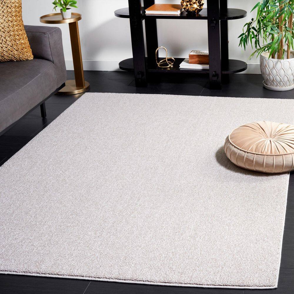 River 7 ft. x 7 ft. Beige Solid Marle Square Area Rug