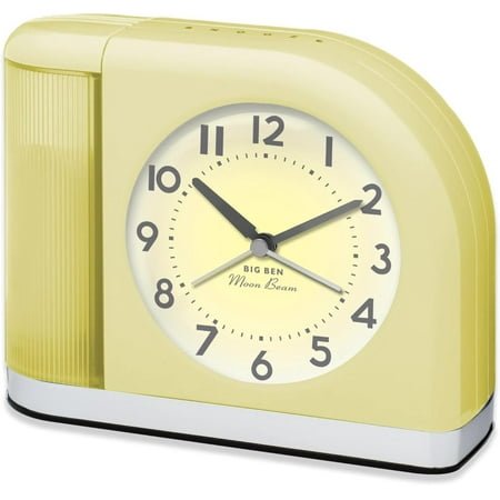 RJTZ Big Ben Moon Beam Quartz Analog Alarm Clock Yellow with USB 44000Y