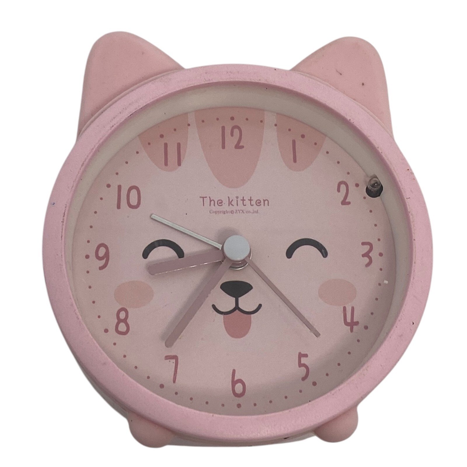 Roadtime Cute Animal Alarm Clock for Kids Non-Ticking Kitty Cat Clock Pink P6