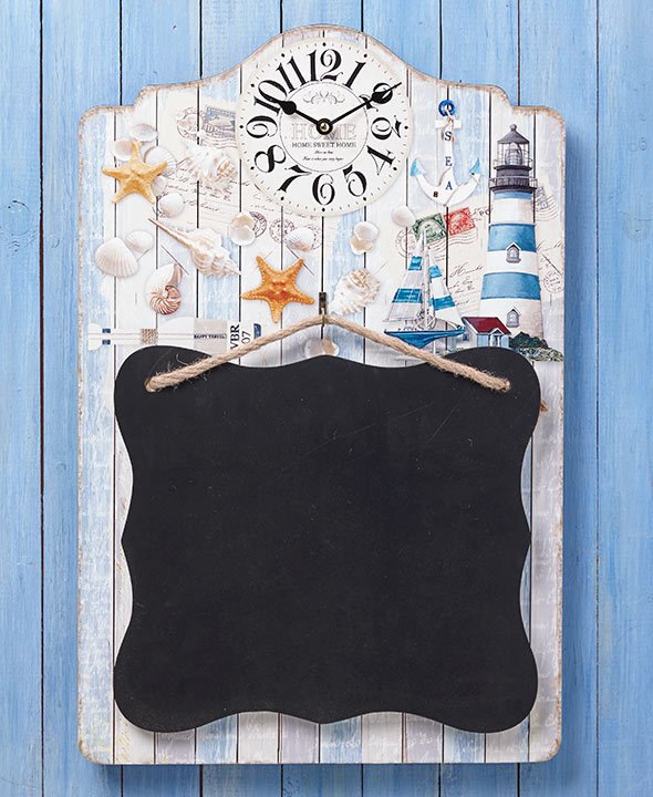 Rustic Butterfly Chalkboard Wall Clock Nautical Lighthouse Anchor Starfish Clock