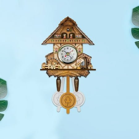 Rwvbm Vintage Wooden Wall Clock with Chime Alarm 26x6x14cm MDF Clock for Home,Office & Restaurant Decor Battery-Powered Analog Clock with Numbers Includes 1 Clock