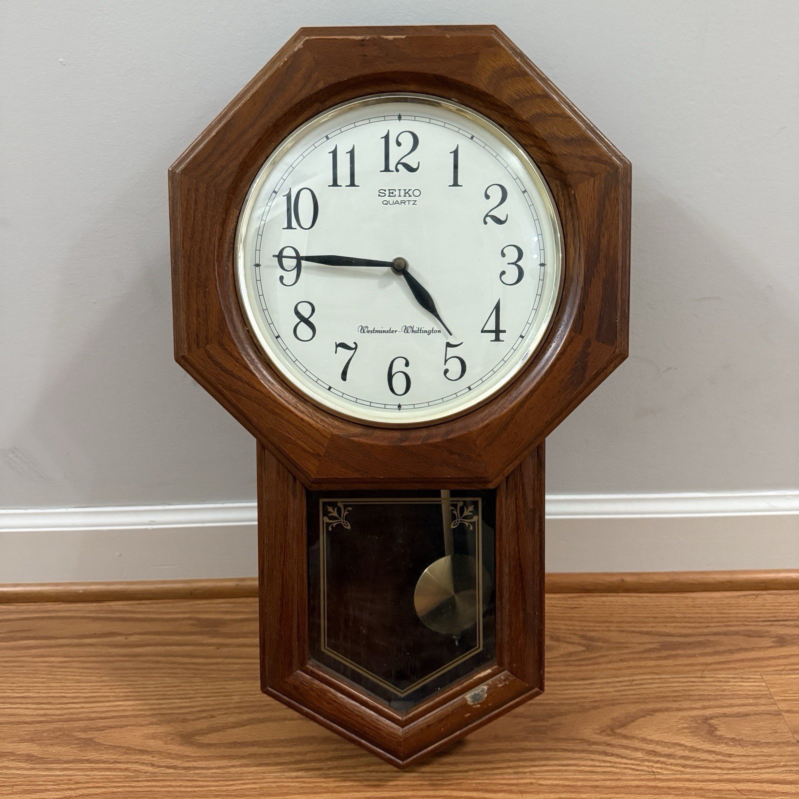 Seiko Westminster-Whittington Chiming Wall Clock Oak Case