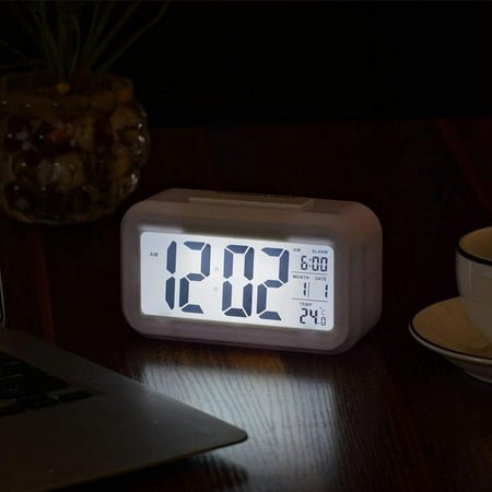 SHAPERME Digital Display Alarm Clock Battery Operated Snooze Design Night Colors 5