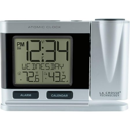 Silver Atomic Projection Alarm Clock with Temperature