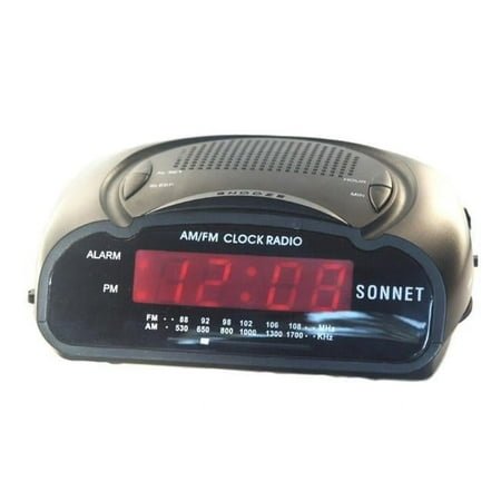 Sonnet Industries Compact Radio Clock, Black