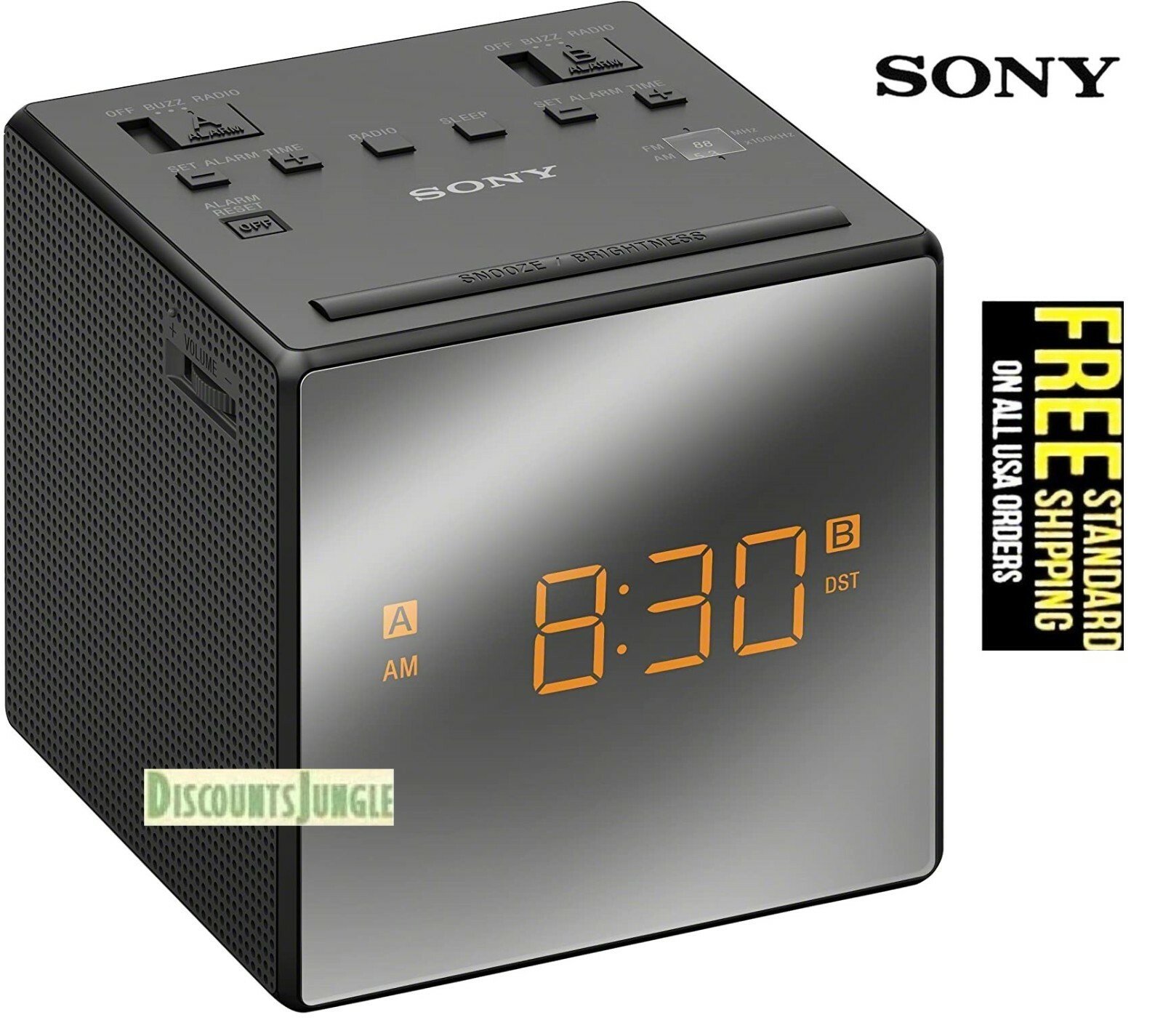 Sony ICFC-1 Alarm Clock AM/FM Radio LED Black ICFC1 Easy to Read LCD