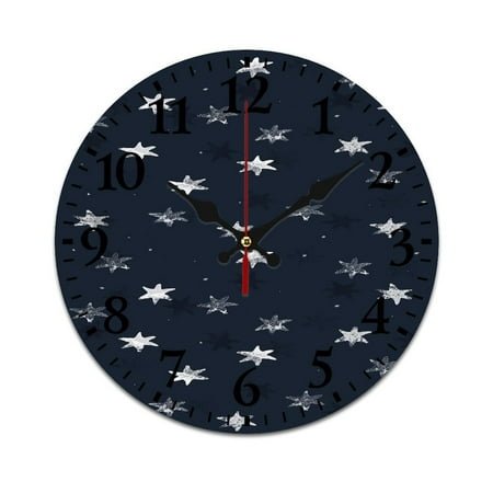 Stamped Star Wall Clock Modern Design Clocks Wall Hanging Home Office School Clocks Round PVC Wall Clocks