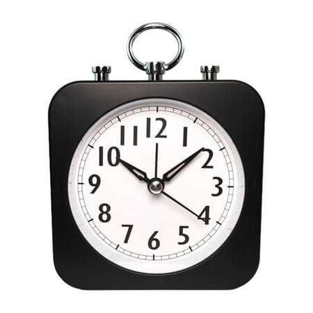 Summer Savings! Outoloxit Fashion Creatives Candy Lazy Silent Small Alarm Clock Desktop Wind Sweeping Second Clock, Black