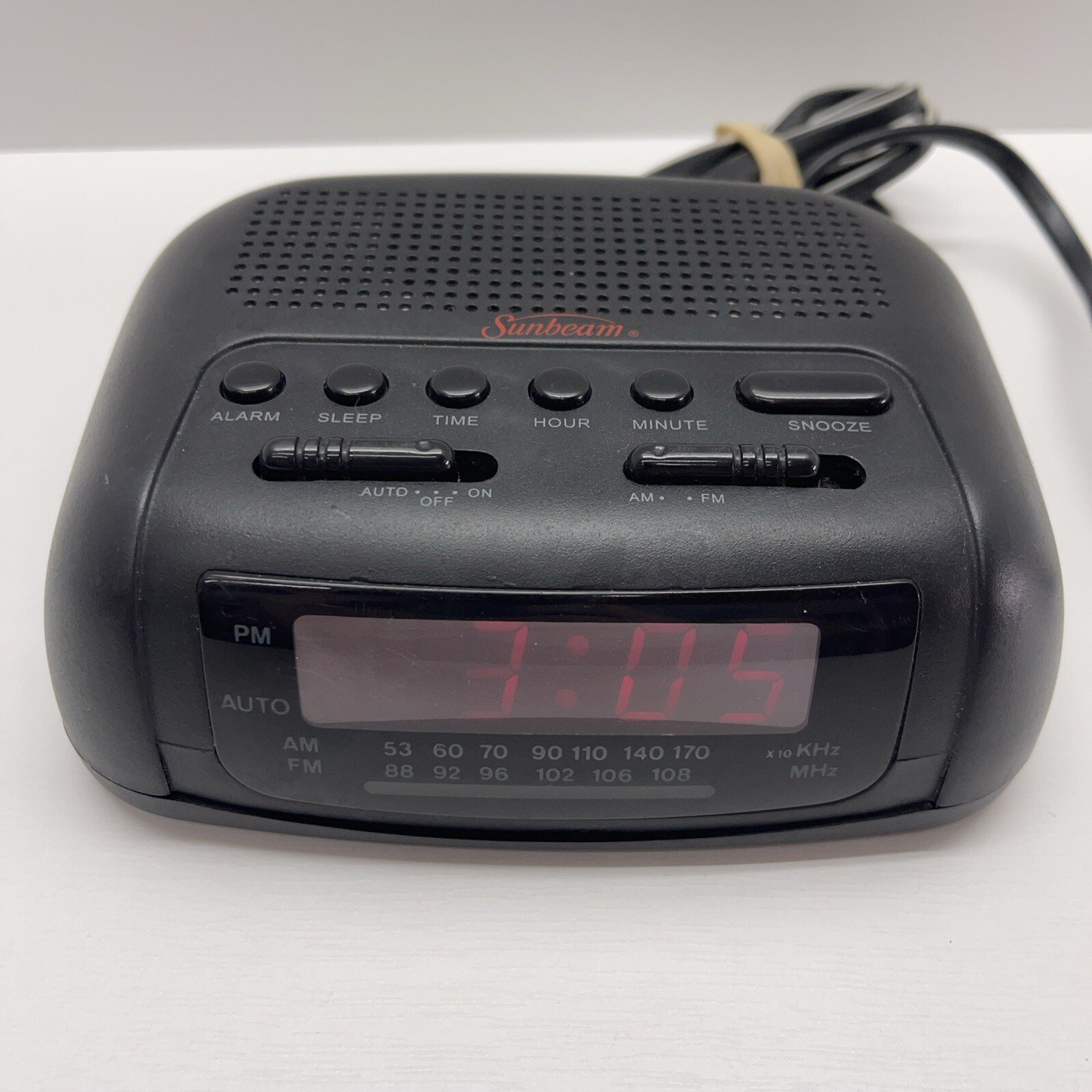 Sunbeam Hospitality AM FM Alarm Black Clock Radio Model #89014