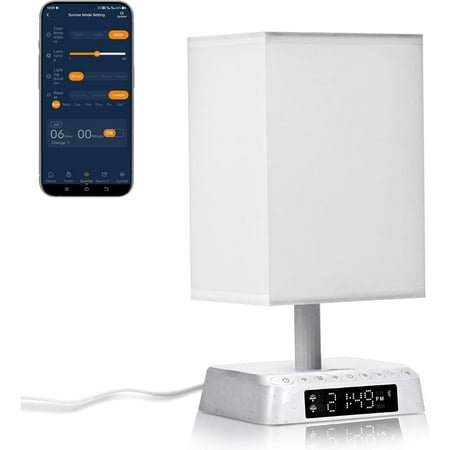Sunrise Alarm Clock with Smart Light & Sound – Adjustable Bioclock, White Noise Generator, App-Controlled Bedside Lamp for Gentle Wake-Up