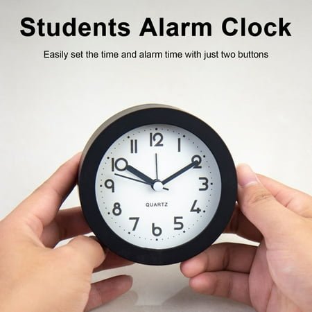 sunsanly Analog Alarm Clock Night Light Non-Ticking Silent Battery Operated Bedroom Desktop Digital Quartz Clock Children Students Birthday Gift