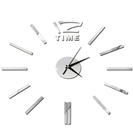 TAILTOSS 1Pack Minimalist Living Room Wall Clock Silver Metal Acrylic Square Silent Movement For Home Decor 19.7x19.7in