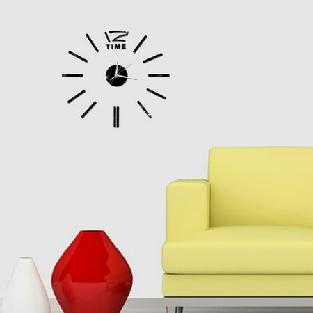 TAILTOSS 1Pcs Wall Clocks For Home Decor Black Metal Acrylic Minimalist Time Silent Movement Square Shape