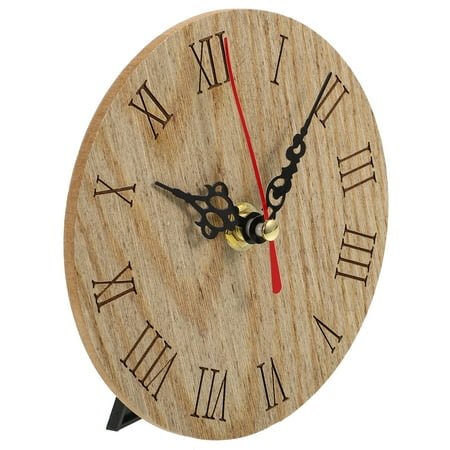 TAILTOSS Quartz Technology Small Decorative Wall Clock Light Brown 1Set 4.7x1.2x4.7in