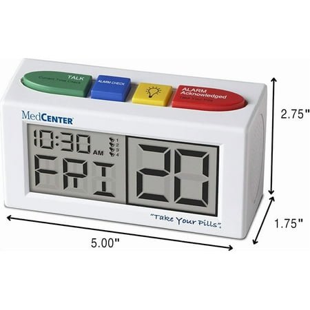 Talking Alarm Clock for Dementia, Hearing & Visually Impaired Seniors - Large Digital Clock with Medication Reminder