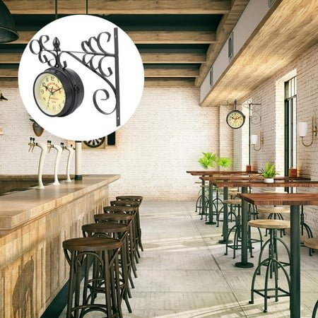 TEHAUX 1Pack Vintage Wall Clock Iron Clock For Living Room And Outdoor Decor