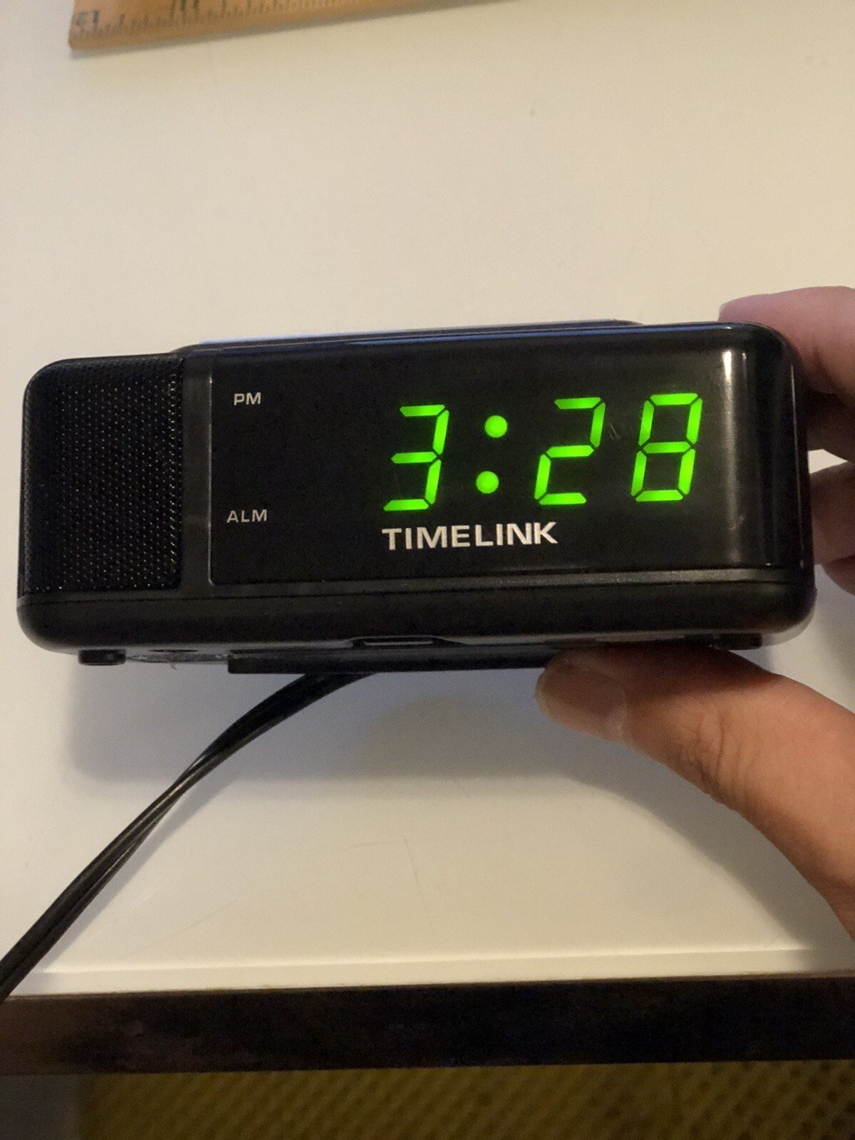 Timelink 88141 Digital Clock, Green LED, Soft & Loud Alarm Read Inside @C