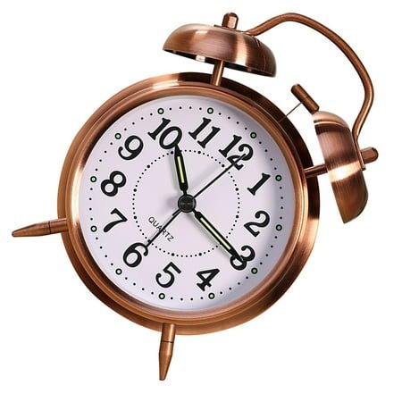 TINKSKY All-Purpose Alarm Clock Copper Classic Double Bells for Family Members Office 1Set