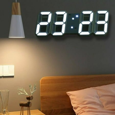 Totyc Large 3D Digital LED Wall Clock 24/12 Hour USB Display Timer Alarm Home Modern