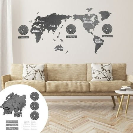 Toyvian Multiple Zone Wall Clock Wall Clock Design Indication for Office 1 Set