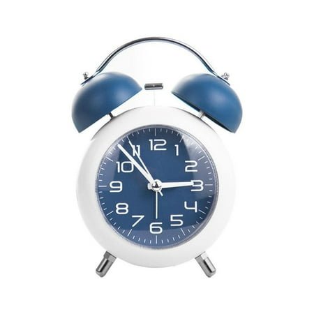 Twin Bell Loud Alarm Clock Metal Frame with Backlight Battery Operate Desk Table Alarm Clock for Home Dormitory and Office