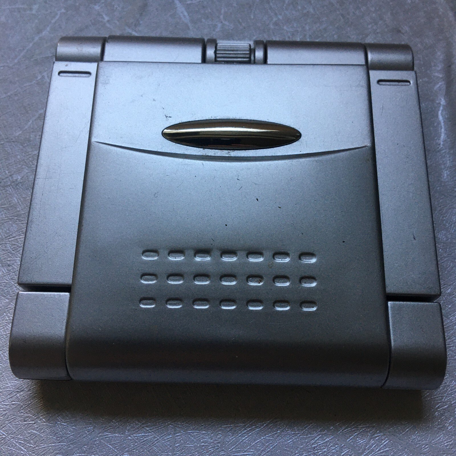 Vintage Folding Digital Travel Alarm World Time Clock Calculator Silver 3.5"L