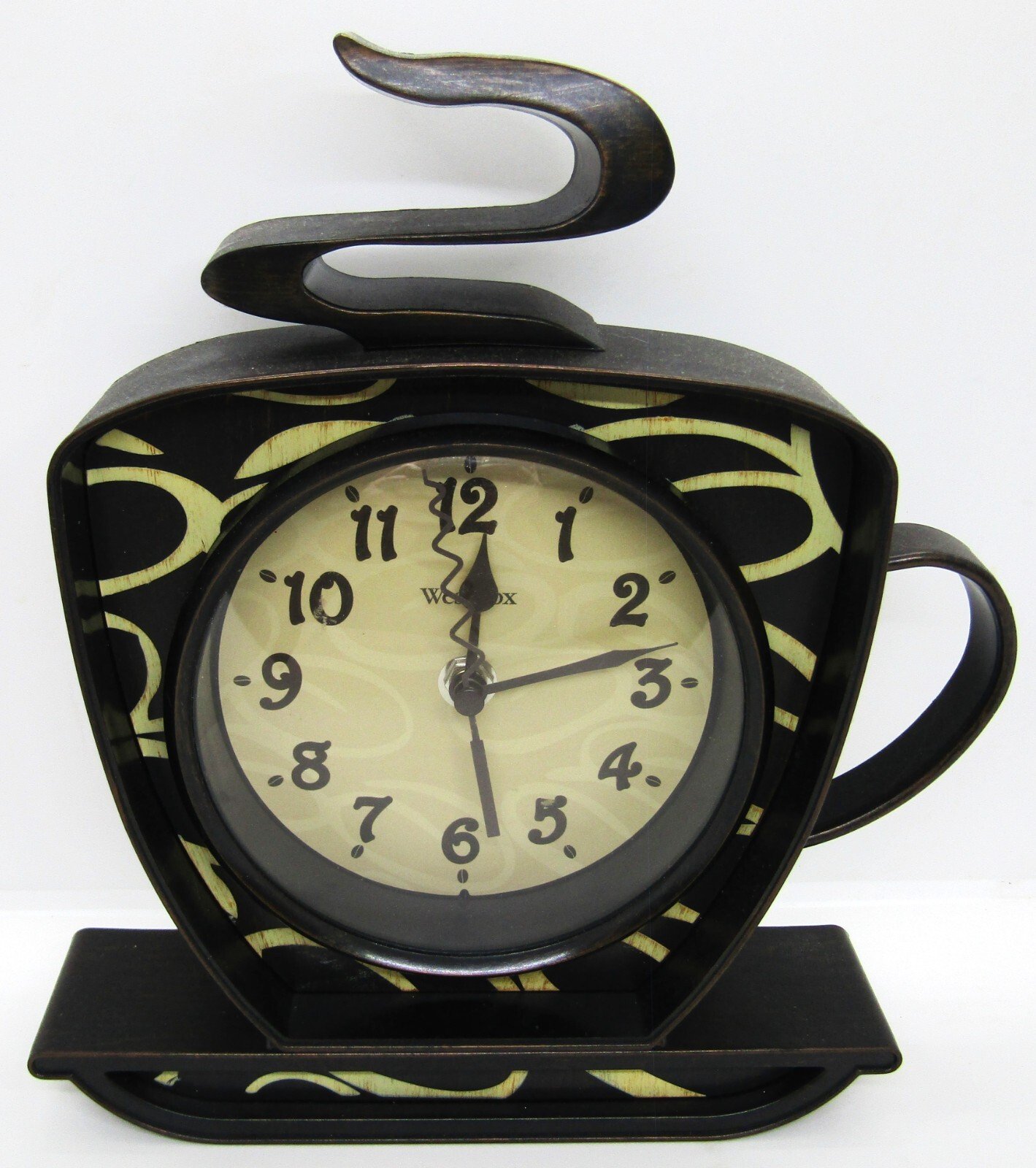 Vintage Westclox Coffee Cup Wall Clock 3D Mug Analog Kitchen Cafe Clock Tested.