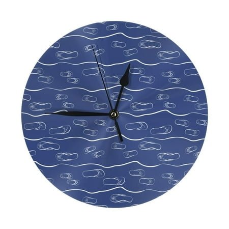 Wall Clock, Flip flop pattern Wall Clocks Battery Operated Silent Kitchen Office Wall Clock Decorative, Wall Clock for School Classroom Living Room Bedroom Home Decor