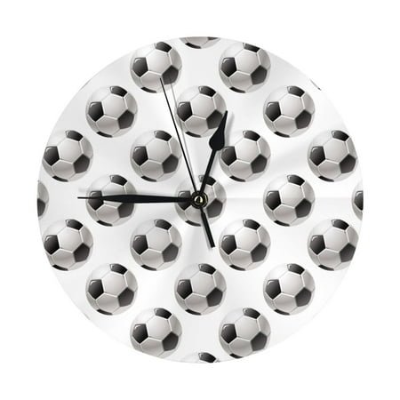 Wall Clock, football soccer ball cute Wall Clocks Battery Operated Silent Kitchen Office Wall Clock Decorative, Wall Clock for School Classroom Living Room Bedroom Home Decor