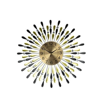Wall Clock in Decorative Sunburst Shape in Openwork Metal