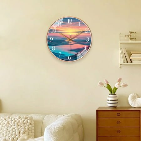 Wall Clock, Modern Small Wall Clocks Battery Operated 8 Inch Quartz Decorative, Silent Non-Ticking Analog Classic for Office, Home, Bathroom, Kitchen, Bedroom,Easy To Read School Clock