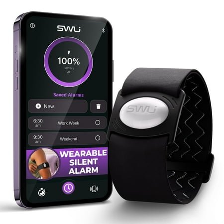 Wearable Silent Alarm Clock, Gradual Vibrating Wake-Up for Heavy Sleepers, Couples, and Students Comfortable Mesh Armband Vibrating Alarm, Improve Sleep, Wake Up On Time Without Disturbing Others C80