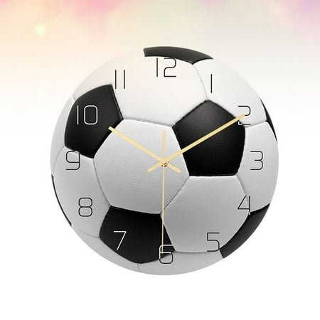 WHAMVOX Football Wall Clock Hanging Clocks for Home Decor Kids Soccer Child