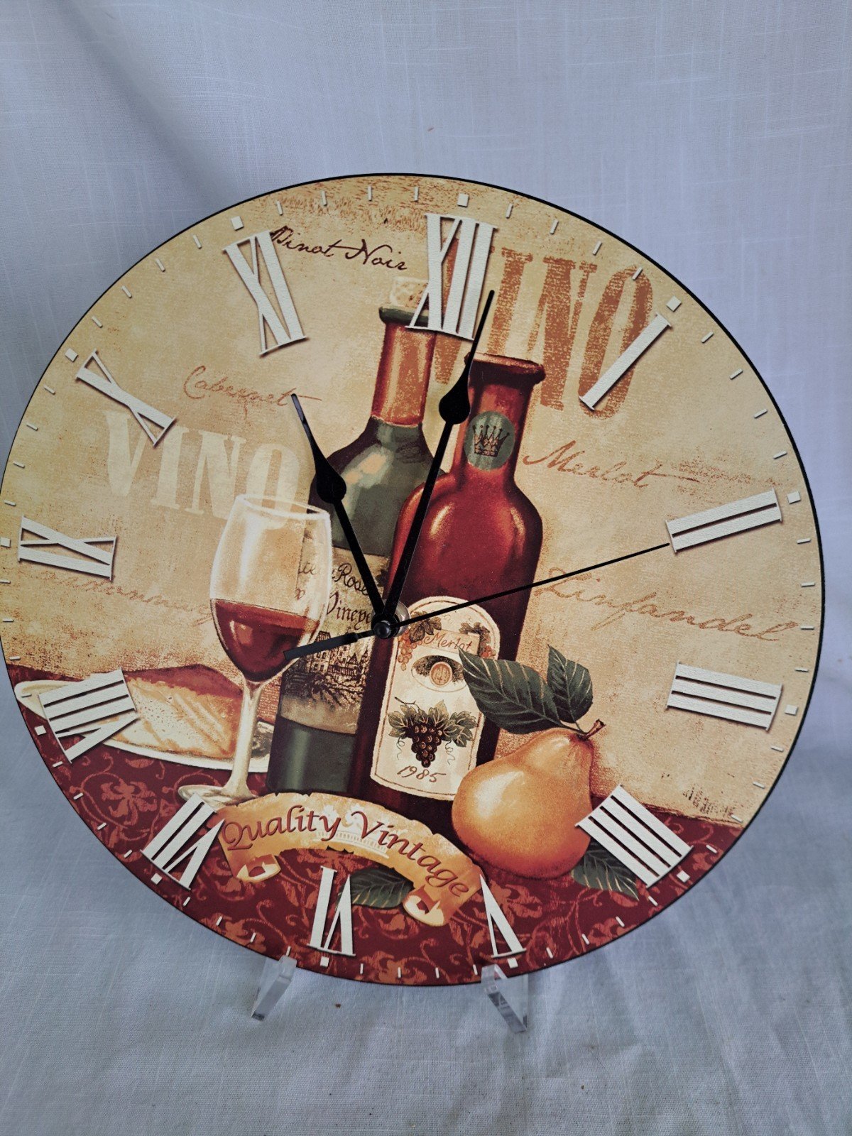 WINE Themed Wall Clock 11" Diameter Works Perfectly