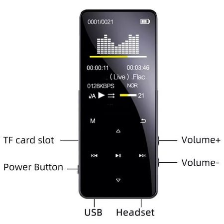 Wireless Bluetooth Player with Bass, HD FM Radio and Alarm Clock, Supports up to 128GB - Perfect for Music Lovers and On-the-Go Convenience