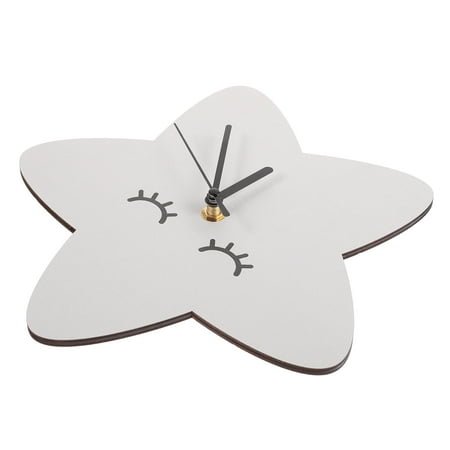 WORGEOUS Grey Stars Wall Clock for Nursery Hanging Home Decoration Child Office