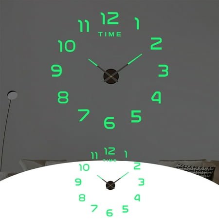 YgkuHd Mirror Surface Wall Clock Big Size Wall Decorative Clocks Silent Non Ticking Motion Clocks