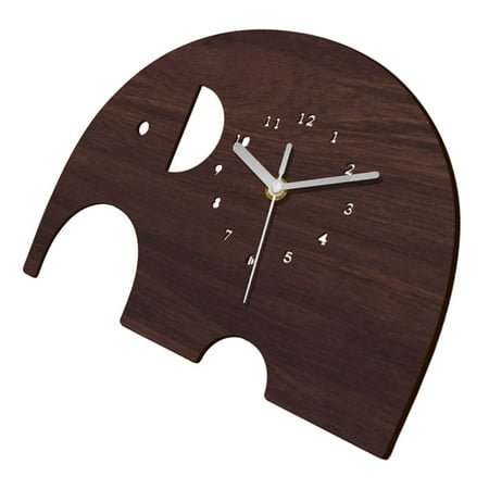 Zehuanyu Timer Wooden Elephant Wall Clock Safe Material Sticker Office