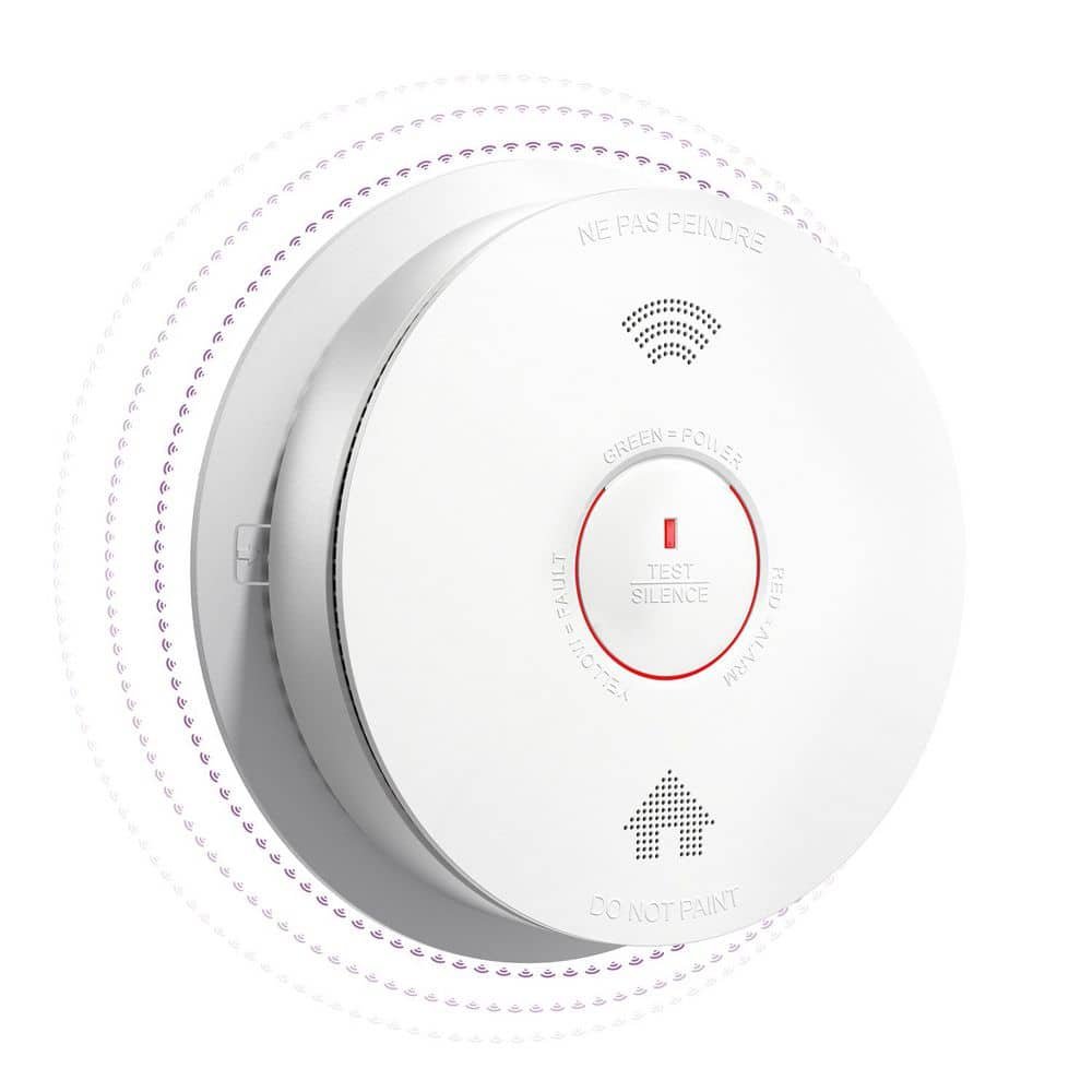 10-Year Battery Powered Wireless Interconnected Smoke and Carbon Monoxide Detector with Voice...
