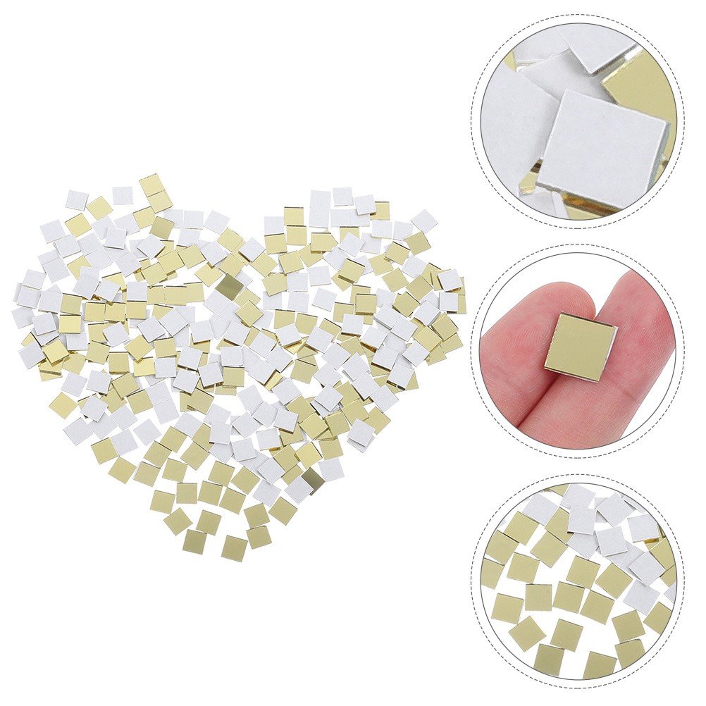 100 Pcs Mirror Wall Tile Self Adhesive Decorative Mirrors Small Craft
