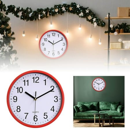 10 Inch Plastic Wall Clock - Quartz Movement, Silent, Modern Design, for Living Room Decor