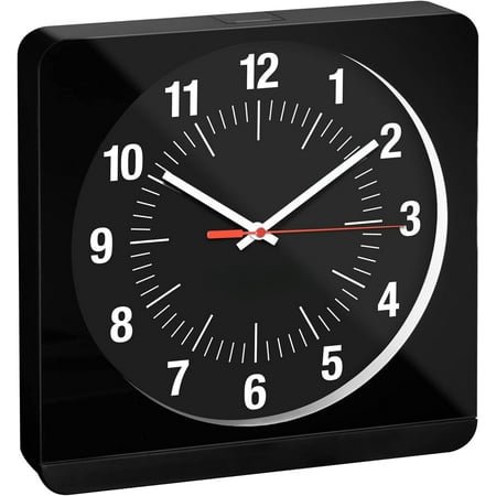 12-inch Jumbo Analog Wall Clock - Auto-Night Light, Large Numerals, Easy-to-Read for Home, Office, Classroom Use (White)
