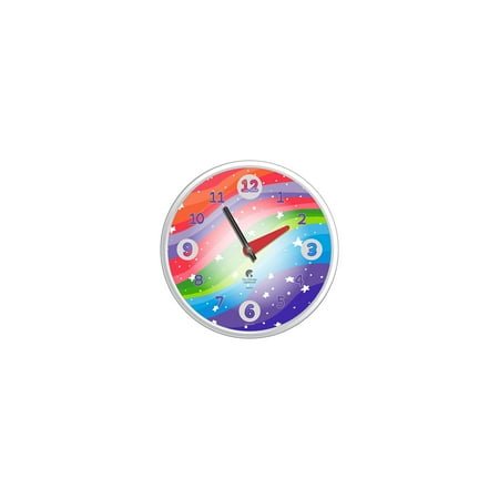 12.75 x 1.5 Stars Ultraviolet Decorative Wall Clock White Frame - By Chicago Lighthouse: Easy-to-Read, Nursery/Classroom