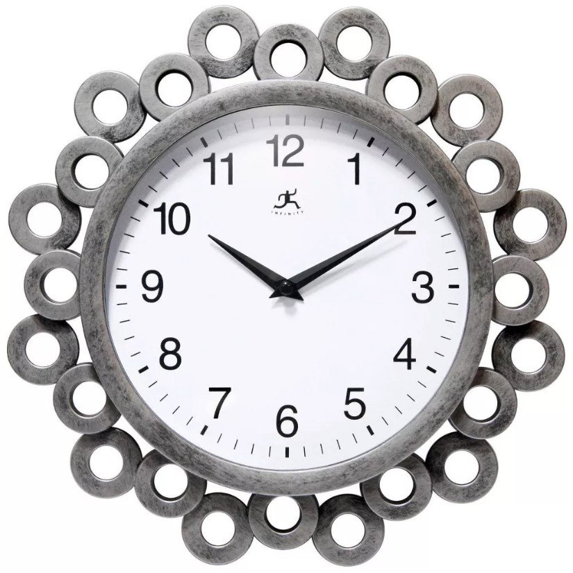 12 Ellipse Wall Clock Silver Infinity Instruments