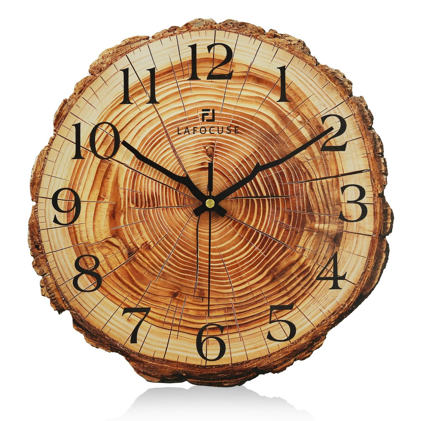 12 Inch Silent Brown Wall Clock Battery Operated Retro Wooden Wall Clocks for...