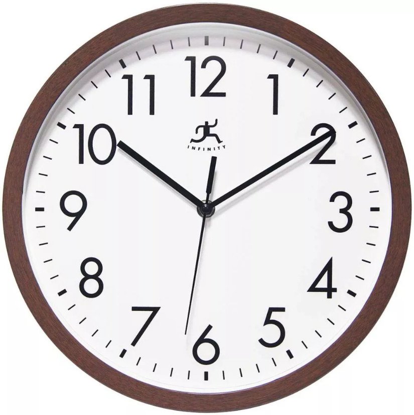 12 " Wall Clock Walnut Brown Infinity Instruments photo 12 " Wall Clock Walnut Brown Infinity Instruments photo
