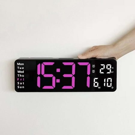 13 Inch Large Digital Clock with Automatic Smart Clock, Never Needs Setting, Great for Seniors, Kids, for Bedroom, Office, Living Room