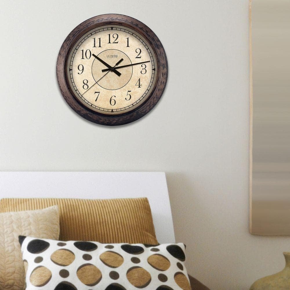 14 in. Savannah Brown Quartz Analog Wall Clock